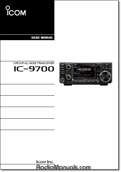 Icom IC-9700 Basic Instruction Manual